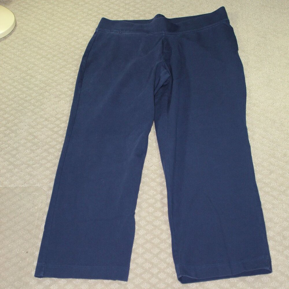 Lands' End Women's XL (18) Blue Ponte Pull On Stretch Pants